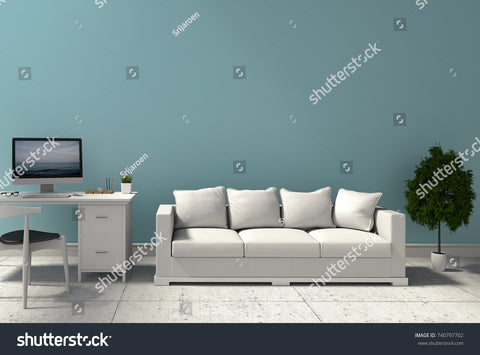 Rendering of interior modern living room sofa